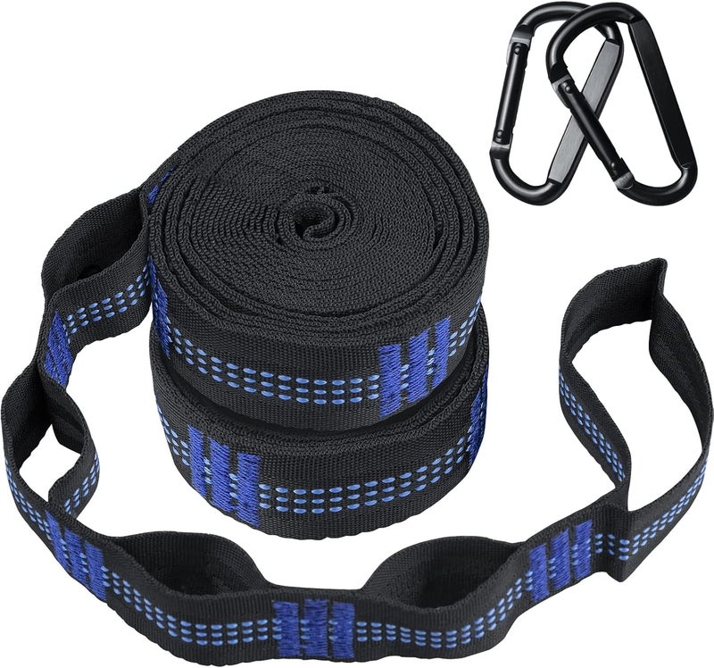 Raweao Hammock Straps – Camping Hammock Tree Straps Set, 20 ft Long Combined, 30+2 Loops, 2000 LBS Heavy Duty Strap for Hammock Suspension System Kit - Image 1